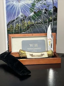 BUCK 110 Folding Hunter Camel Bone Scrimshaw Ward Bros Engraved By J. KIDD #1/1 - Picture 1 of 12