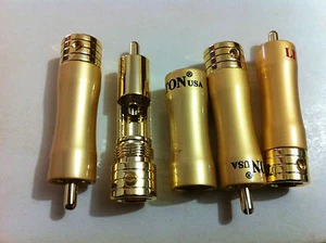 4x Conector de enchufe RCA enchapado en oro de cobre de alta fidelidad de audio - Imagen 1 de 2