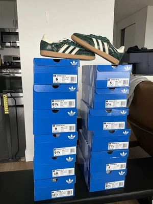 Size 5 - adidas Samba OG Snakeskin Pack JR8848- Collegiate Green W - Image 1 of 4