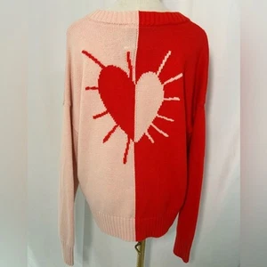 KERRI ROSENTHAL XOKR Heart radiant heart V-Neck Sweater SIZE S - Picture 1 of 7