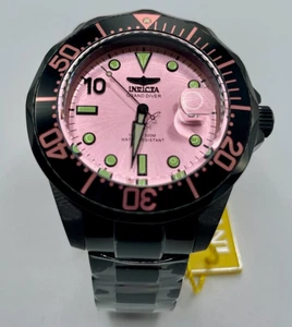 Reloj para hombre Invicta Grand Diver 47 mm edición MIAMI esfera rosa automático negro 47187 - Imagen 1 de 17
