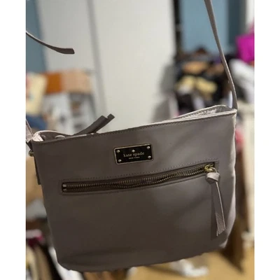 A220 Kate Spade Nylon gray tan crossbody - Image 1 of 4