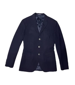 Rugby Ralph Lauren Newbury Blazer Mens 38R Navy Blue Wool Preppy Slim Fit Jacket - Picture 1 of 13