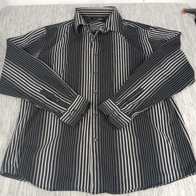 John Henry 衬衫男式 X 大号休闲现代合身纽扣多色条纹 — 第 1/4 张图片