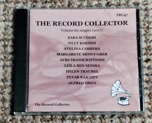 THE RECORD COLLECTOR Volume 62 Singers (2017) CD VINTAGE OPERA TRC47 - Picture 1 of 3