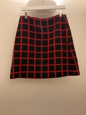 Falda lápiz Hobbs Reino Unido talla 12 recta negra roja 74 % lana forrada a cuadros cremallera inteligente Foto 1 de 4