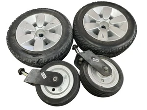 PAIR 10"x3" FLAT FREE Wheels Tires Jazzy Air Select 6 2.0 Ultra 3.00-4 Casters - Picture 1 of 18