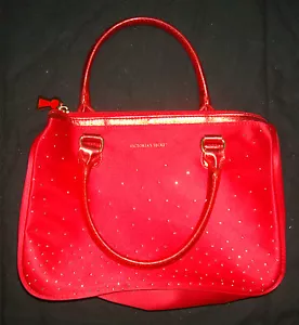 VICTORIA'S SECRET RED PURSE HANDBAG SPARKLE CHARM RHINESTONE - Picture 1 of 9
