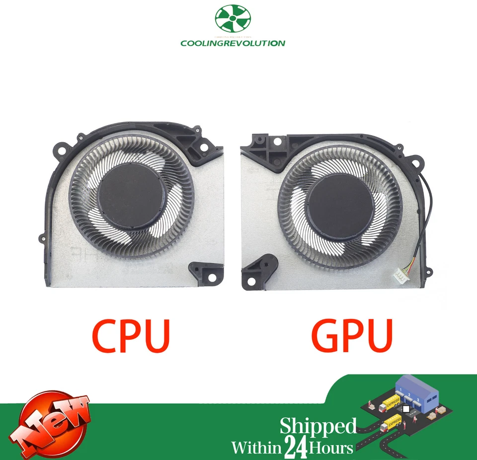 Laptop CPU GPU Cooling Fan for for CLEVO V150 6-31-V15RN-101 CV15S02 - Image 1 of 2