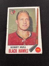 BOBBY HULL 1969-70 TOPPS CHICAGO BLACK HAWKS LEGEND #70 VINTAGE HOCKEY CARD