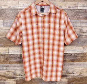 The North Face Men’s Large Button Up Shirt Casual Outdoor Plaid Red/Orange - Picture 1 of 19
