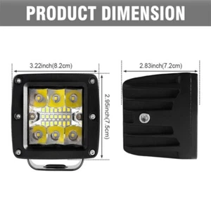 2x 3Inch 250W LED Cube Pods Work Light Bar Spot Beam Driving Fog Offroad ATV UTV - Picture 1 of 7