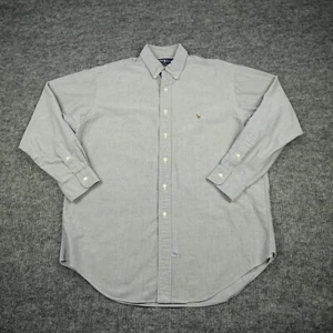 Ralph Lauren Shirt Mens 16-34 Gray Yarmouth Oxford Casual Preppy Long Sleeve - Picture 1 of 14