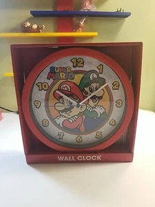 Super Mario 9.75" Red Wall Clock Accutime Watch Corp. Mario & Luigi Nintendo NEW - Picture 1 of 2