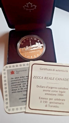 Dollaro d'Argento Canadese Zecca Reale Canadese 1984 - Immagine 1 di 4