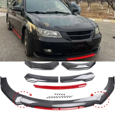 For Hyundai Sonata Front Bumper Lip Spoiler Splitter Carbon Fiber Style Body Foto 1 de 4