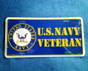 U.S. NAVY VETERAN Military License Plate..Made in the USA (712) EE - Picture 1 of 3