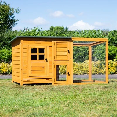 FEEL GOOD UK CHICKEN COOP & RUN HEN HOUSE POULTRY ARK HOME NEST BOX COUP COOPS RABBIT HUTCH +