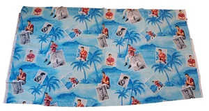 Fabric ELVIS BLUE HAWAII PALMS 100% Cotton Cranston 24 x 40 Tropical - Picture 1 of 9