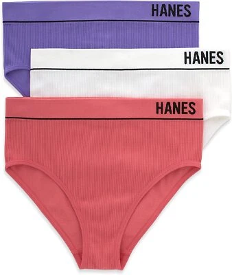 Bragas de bikini Hanes originales sin costuras acanaladas de pierna alta para mujer (paquete de 6) Foto 1 de 4