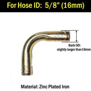 Manguera de calentador de codo 90° 5/8" x 5/8" pulgadas 16 mm-16 mm conector de montaje adaptador refrigerante - Imagen 1 de 3
