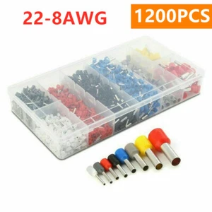 1200Pcs Assorted Crimp Terminals Insulated Electrical Wiring Connectors Set Kits - Picture 1 of 8