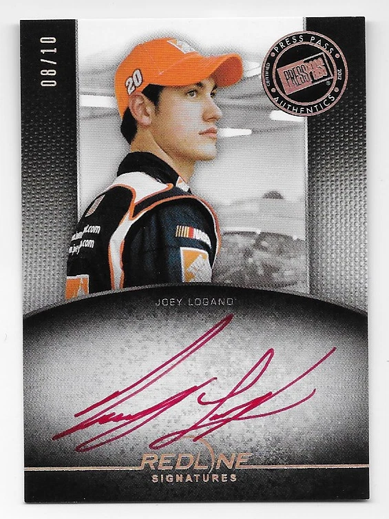 Joey Logano NASCAR 2012 Press Pass Authentics Redline auto/10 Red Autograph   (x - Image 1 of 2