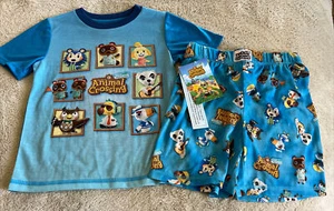 NEW Nintendo Animal Crossing Boys Blue Short Sleeve Shorts Pajamas 6-7 - Picture 1 of 7