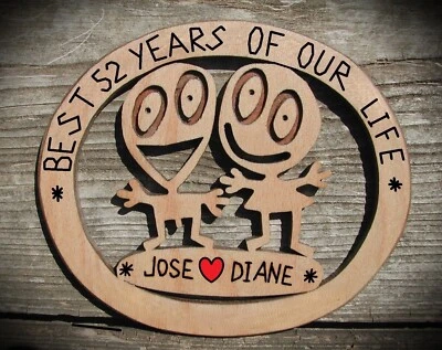 Personalizado 52º Aniversario Boda Regalo Personalizado Pareja Nombres 52 Años Juntos Foto 1 de 2