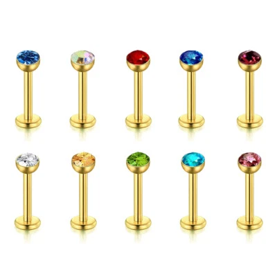 10 Piezas 16G Labret Labio Monroe Anillo Acero Quirúrgico Labio Hélice Aretes Piercing Foto 1 de 4