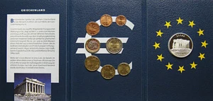 EURO KMS Griechenland mit Jahresgedenkprägung 2002 Silber - Bild 1 von 4