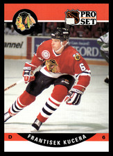 1990 Pro Set Frantisek Kucera #599 Chicago Blackhawks NHL Hockey Base Set