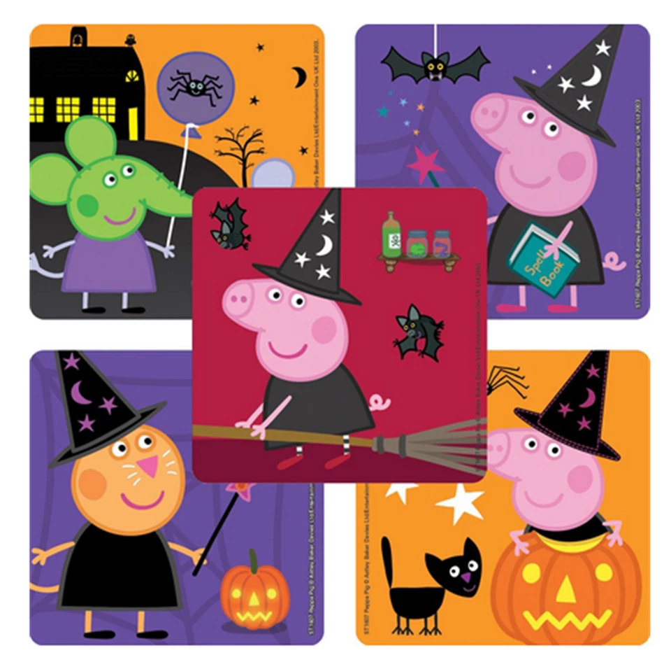 25 pegatinas Peppa Pig Halloween (con licencia), 2,5" x 2,5" cada una, favores de fiesta Foto 1 de 1