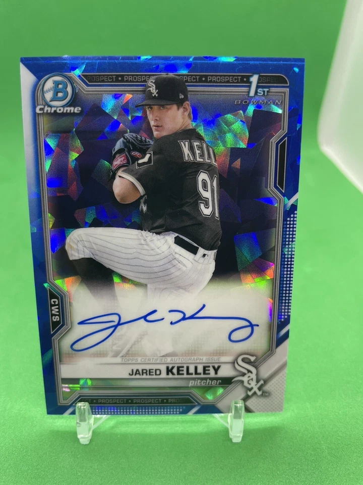 2021 Bowman Chrome Sapphire Jared Kelley 1st Prospect Auto Autograph #BSPA-JK - Image 1 of 3