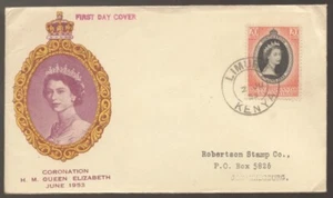 1953 KENYA Uganda Tanganyika CORONATION Queen Elizabeth 11 FDC by ??? - Picture 1 of 1