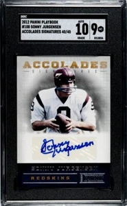 2012 Panini Playbook #100 Sonny Jurgensen	Accolades Signatures SGC 9 Auto /45 - Picture 1 of 2