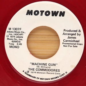 THE COMMODORES - MACHINE GUN - SOUL 45 PROMO RED VINYL MOTOWN - Picture 1 of 2