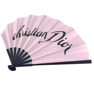 Christian Dior Folding Fan Handy Fan only Japan Sensu Novelty Rare Pink New - Picture 1 of 8