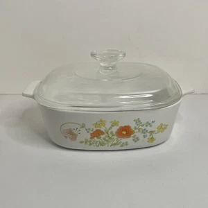 Corning Ware Wild Flowers 2 Liter Casserole A-2-B with Pyrex A-9-C Lid - Picture 1 of 7