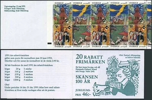 Sweden 1883-1886b booklet,MNH. Mi 1668-1671 MH 160. Skansen Park,Stockholm.1991. - Picture 1 of 1