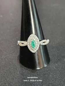 Bomb Party The Sterling Club RBP5682- Sz 11 Lab Created Teal Ice Crystal - Picture 1 of 5