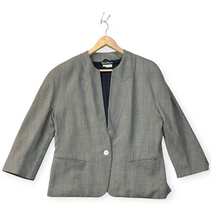 Blazer de Colección SALVATORE FERRAGAMO Mujer 100% Lana Tweed Imitación Cuello Chaqueta Talla 14 - Imagen 1 de 20