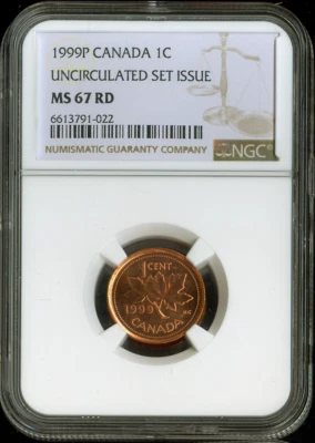 1999-P Canada Test Cent 1C NGC MS67 RED - Quality - Image 1 of 2