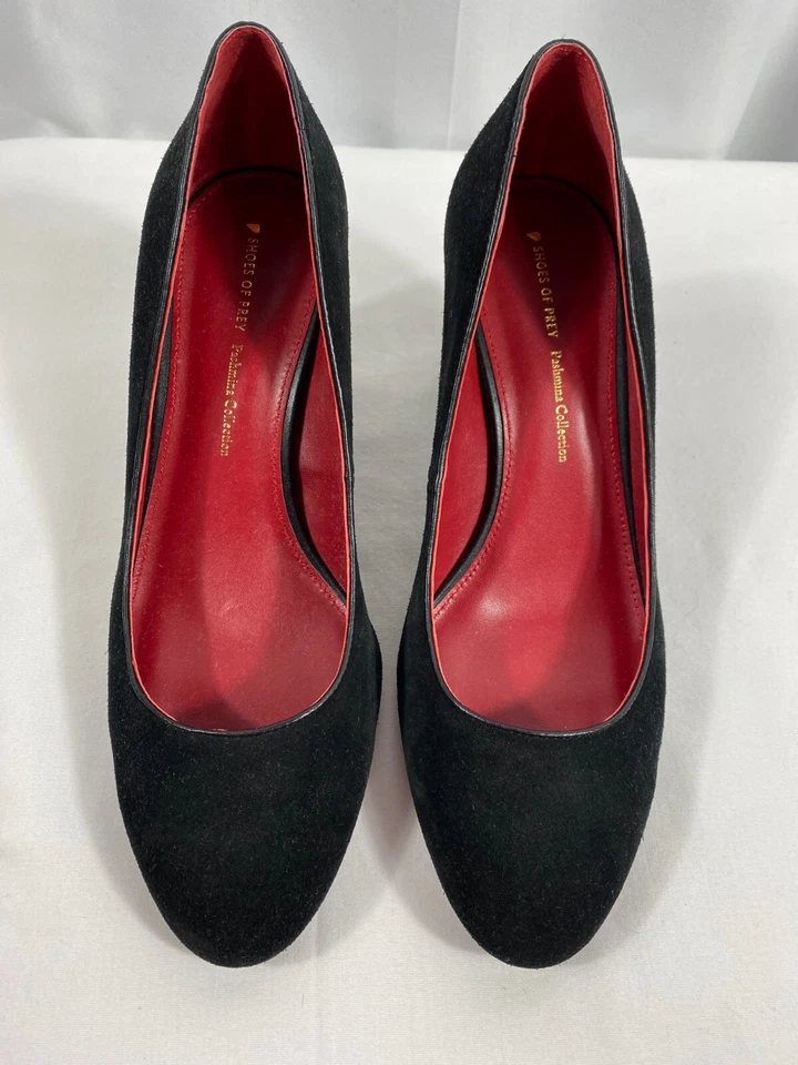 Zapatos de salón SHOES OF PREY para mujer con puntera negra de gamuza talla grande 10 WW US Foto 1 de 4