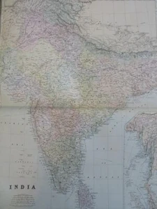 India Británica Delhi Calcuta Bombay 1889-93 Bradley Folio Mano Color Detalle Mapa - Imagen 1 de 5