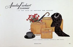 VINTAGE 1950s Print Ad ~ Amelia Earhart Luggage ~ ...An Instinct for Quality - Picture 1 of 1