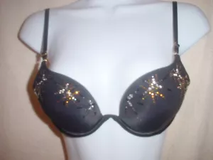Sujetador push up Victorias Secret Infinity Edge Extreme Plunge 34A negro Cosmos nuevo sin etiquetas - Imagen 1 de 5