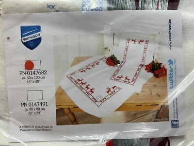 Vervaco Table Runner, Scandinavian Reindeer Cross Stitch Kit - Image 1 of 2