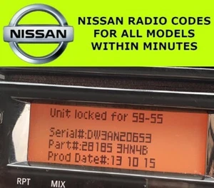 NISSAN RADIO CODE Qashqai - Juke- Micra - Almera - Note - Navara WITHIN MINUTES!