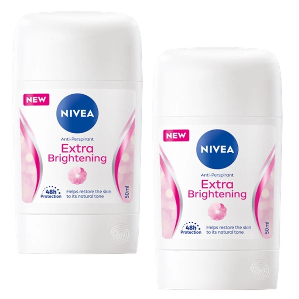 Deodorant NIVEA Anti Perspirant Women Extra Whitening Stick Tighten Pores 50mlx2 - Image 1 of 4